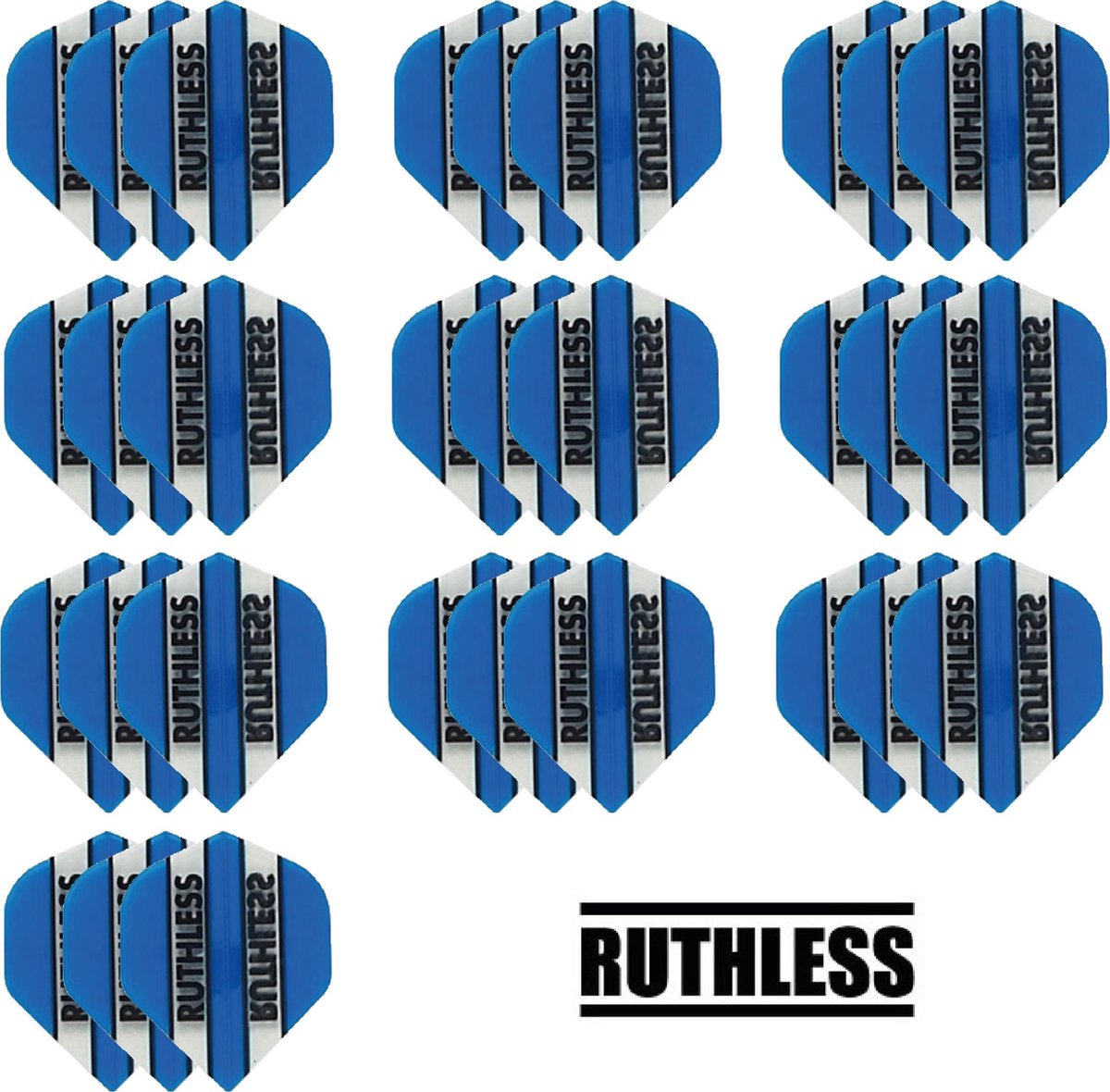 10 Sets (30 stuks) Ruthless flights Multipack - Aqua - darts flights