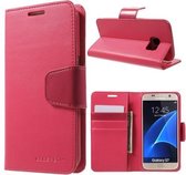 Goospery Sonata Leather case hoesje Samsung Galaxy S7 Edge donker roze