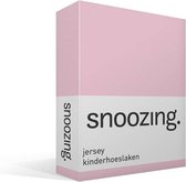 Snoozing Gebreid Katoen - Kinderhoeslaken - Ledikant - 60x120 cm - Roze