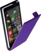 Lelycase Premium Lederen Flip Case Cover Hoesje Nokia Lumia 830 Paars