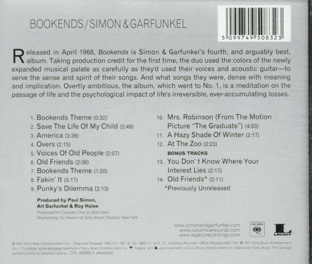 Bookends, Simon & Garfunkel CD (album) Muziek bol
