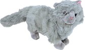 Boony 'Natural Decoration' pluche knuffel kat 30 cm, grijs staand.