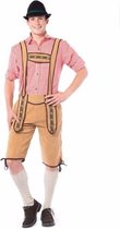 Oktoberfest - Voordelige lichtbruine lange lederhose voor heren - maat 54 (XL)