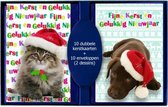 10 stuks dubbele Kerstkaarten - Dierenkaarten - Nieuwjaarskaarten met envelop - Wenskaarten - 5 pakjes