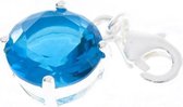 Zilveren Kristalgeslepen zee blauw in 4-punt vatting armband bedel
