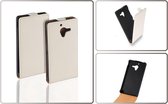 LELYCASE Premium Flip Case Lederen Cover Bescherm  Cover Sony Xperia ZL Wit