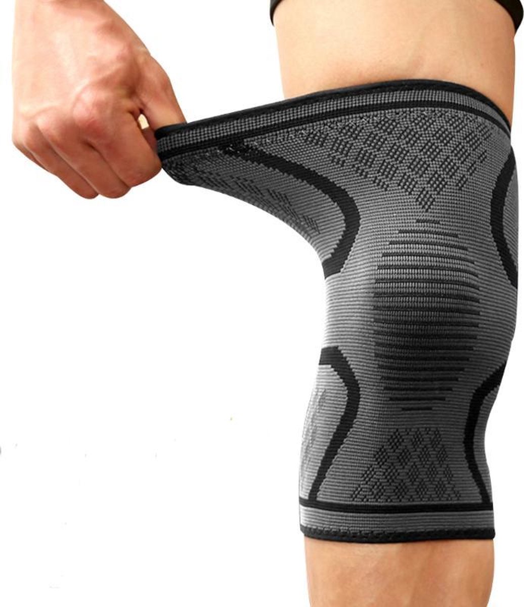 Sport-Plein Kniebrace Kniebandage - Zwart / Grijs - maat M