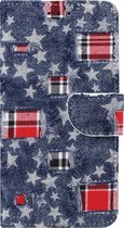 Xssive Hoesje voor Samsung Galaxy S9 Plus G965 - Book Case - Denim Sterretjes