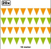 20x Vlaggenlijn groen en oranje 10 meter