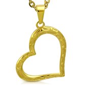 Amanto Ketting Boate Gold - 316L Staal PVD - Hart - 37x36mm - 45cm