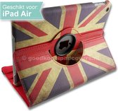 geschikt voor Apple iPad Air Hoes UK Vintage Vlag + gratis accessoirepakket. Merk GIC.