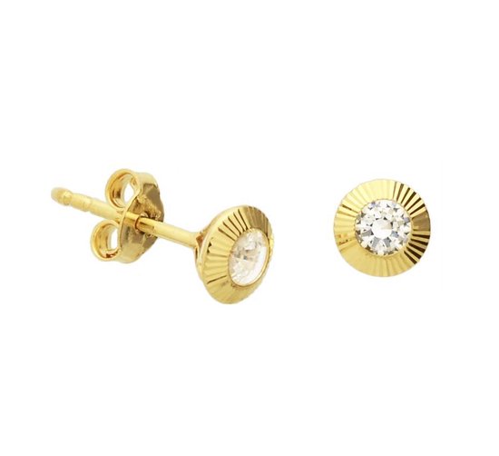 The Jewelry Collection Clous d'Oreille Zircone - Or Jaune