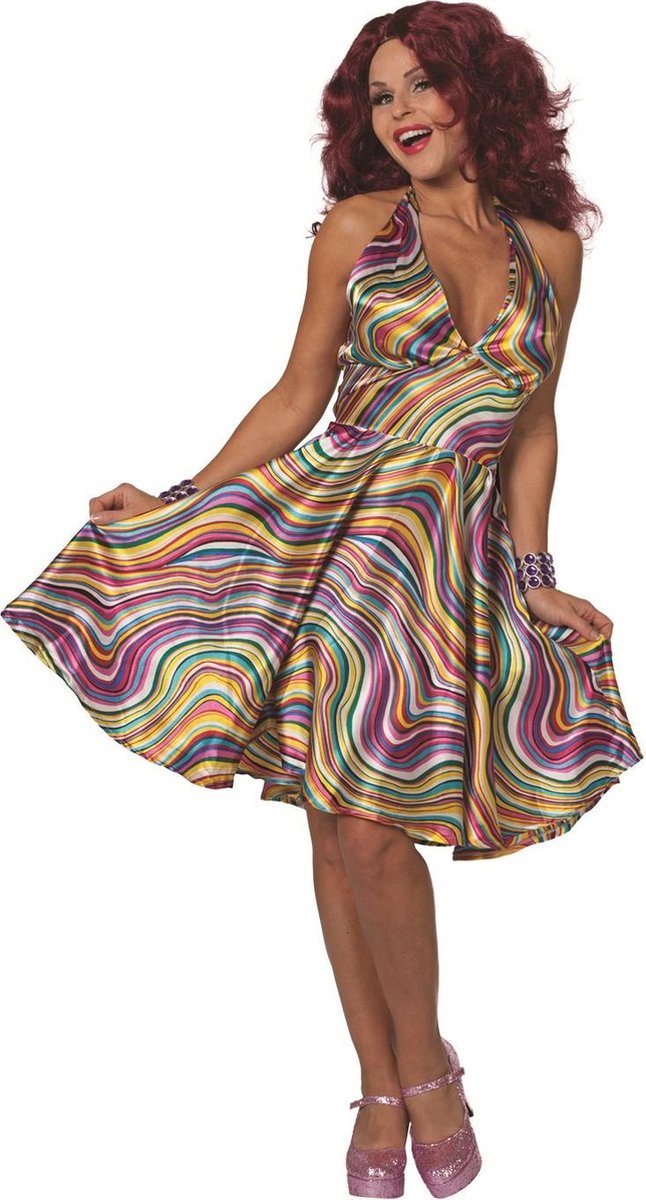 Hippie jurk multicolour Maat 38