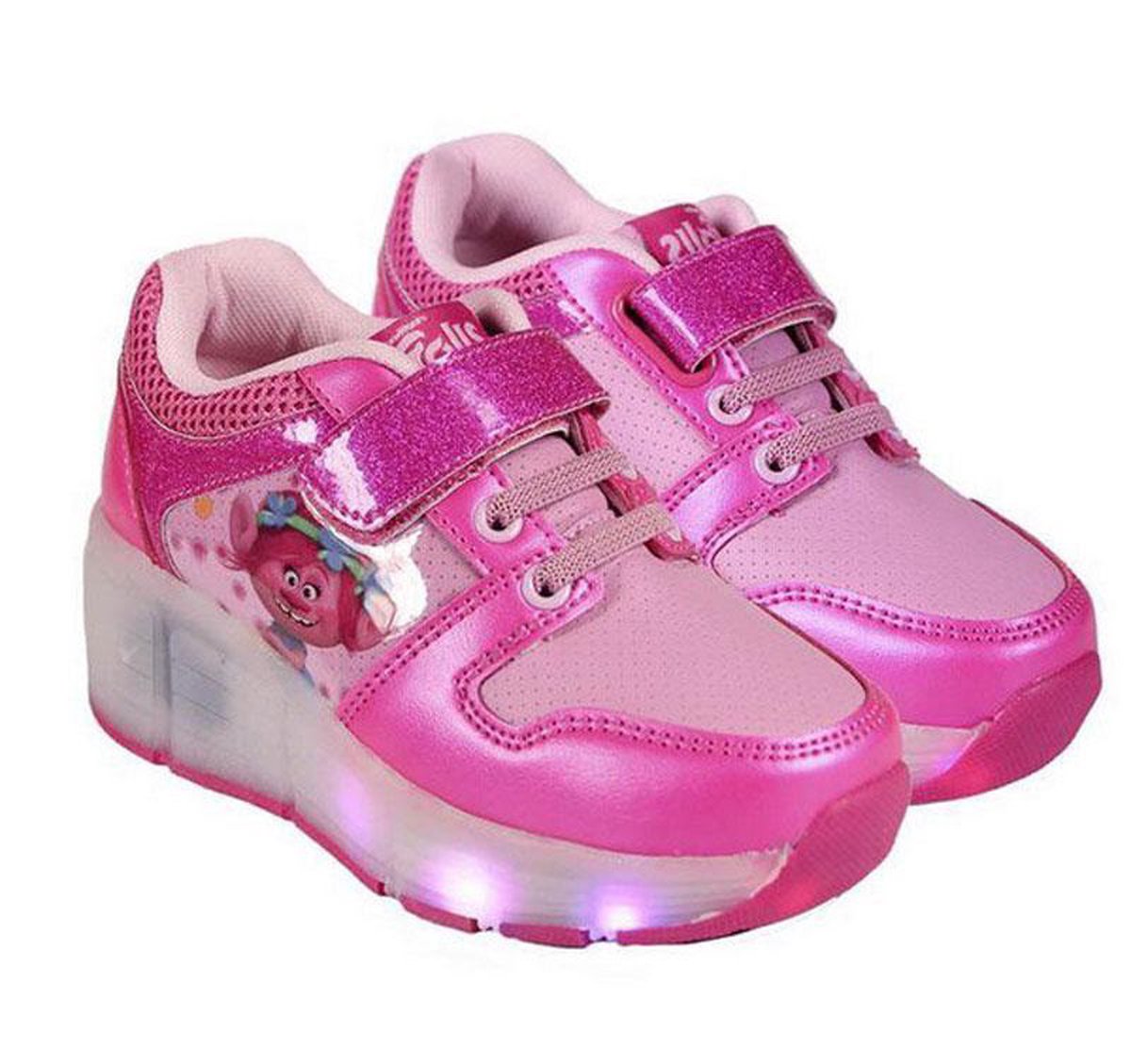 kleding stof Macadam slinger Trolls Sneakers/Rolschoenen maat 28/29 - Schoenen met wieltjes en LED  verlichting | bol.com