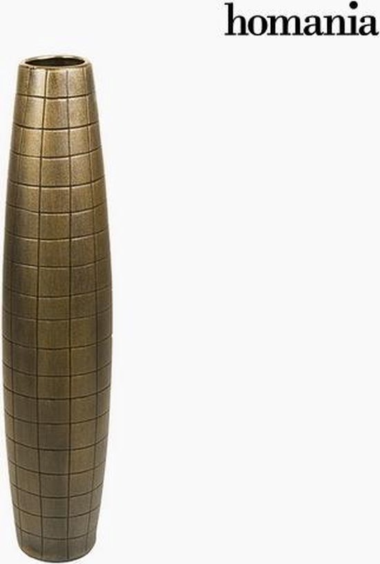 Auckland het ergste Signaal Vloer Vaas Keramisch Goud (17 x 17 x 80 cm) by Homania | bol.com