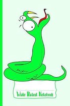Green Hungry Snake Wide Ruled Notebook