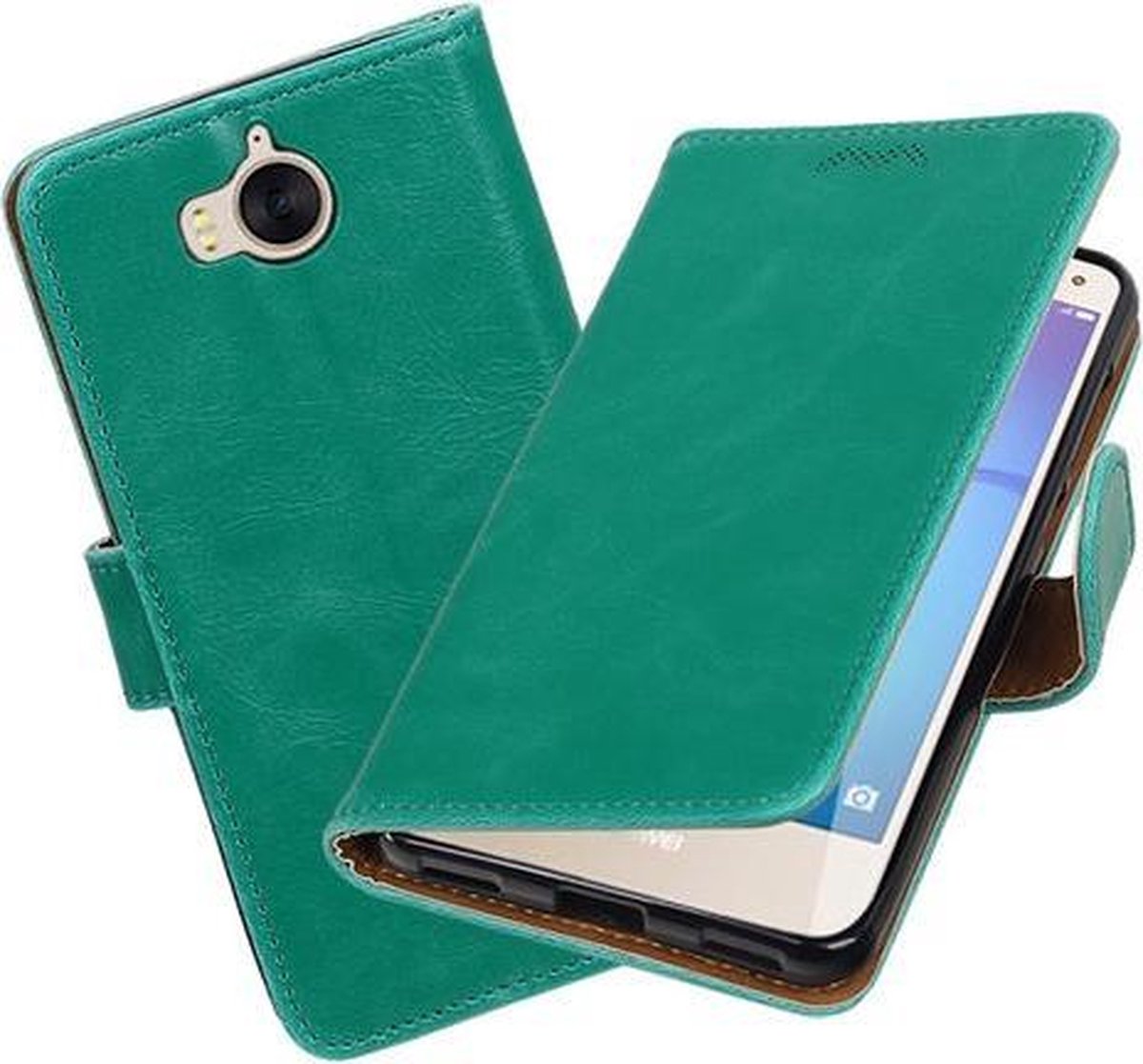 BestCases.nl Huawei Y5 2017 / Y6 2017 Pull-Up booktype hoesje Groen