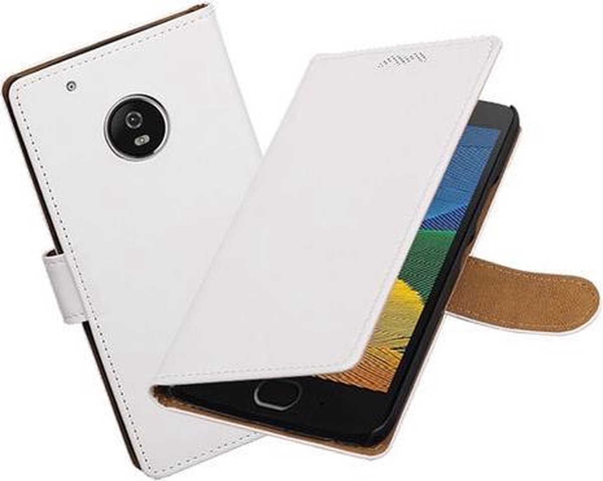 BestCases.nl Motorola Moto G5 Plus Effen booktype hoesje Wit