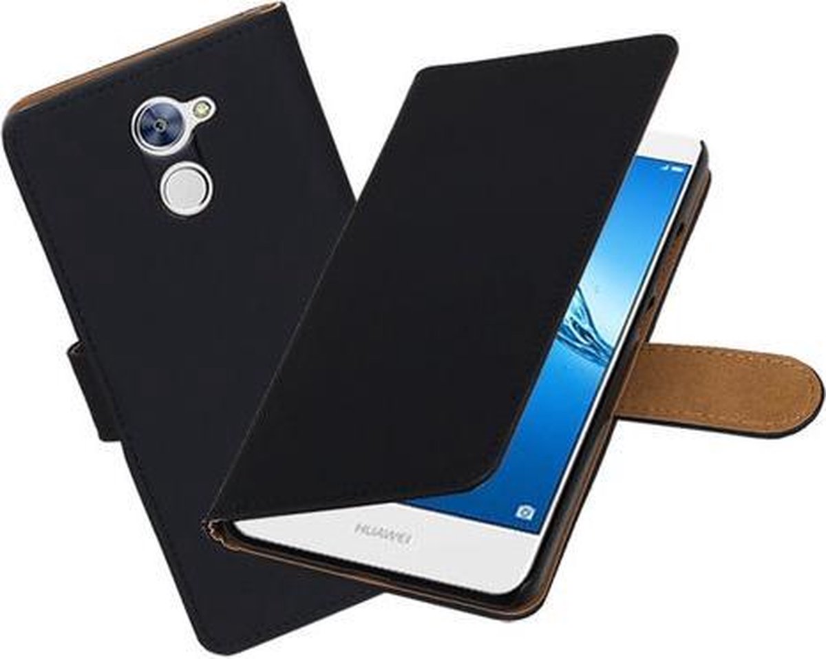 BestCases.nl Huawei Y7 / Y7 Prime Effen booktype hoesje Zwart