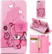 iCarer Bear print wallet case hoesje iPhone 6 6S