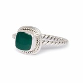 925 Sterling Zilveren Ring Isabeau met Groene Onyx Edelsteen