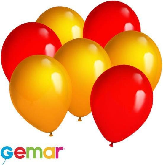 30x Ballonnen Rood en Oranje (Ook geschikt voor Helium)