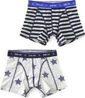 Little Label Jongens boxershorts (2-pack) - navy stripes & blue stars