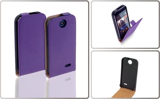 LELYCASE Premium Paars Lederen Flip Case HTC Desire 310 | bol.com