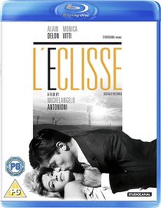 Blu-ray hoes met Alain Delon en Monica Vitti in een kusscène uit L'Eclisse.