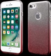 XINCUCO iPhone 7 TPU + Kunststof Hybrid Hoesje met Gradient Kleur Glitter Poeder Paper - Roze