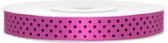 Partydeco - Satijn lint magenta dots 12mm/rol 25m