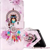 Samsung Galaxy Note 8 - Flip hoes, cover, case - PU Leder - TPU - Uilen print