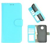 Turquoise Wallet Bookcase Fashion Hoesje voor Motorola Moto G6 Plus