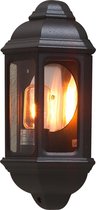 Konstsmide - Cagliari wandlamp flush 36cm 230V E27 - matzwart