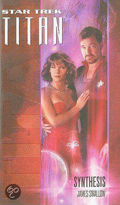 Star Trek Titan Synthesis: Een vrouw in rode jurk en een man in rode uniform van de Starfleet.