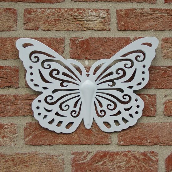 Vlinder in metaal als mooie wanddecoratie voor binnen of buiten - set van 5  stuks | bol