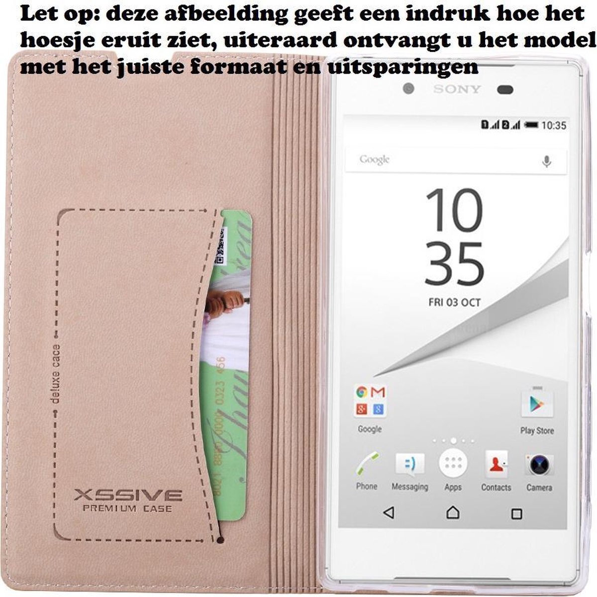 Premium Leren Lederen Leer Hoesje voor Huawei P8 Boek Hoesje Book Case Goud
