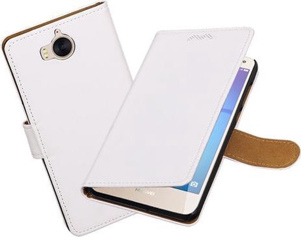 BestCases.nl Huawei Y5 2017 / Y6 2017 Effen booktype hoesje Wit