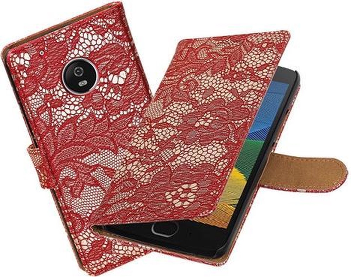 BestCases.nl Motorola Moto G5 Lace booktype hoesje Rood