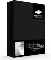 Nightkiss Topcover Katoen 180 x 200 - zwart - BI-inkeping enkel - tot 8 cm matrasdikte