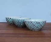 3 Kommetjes Terracota met Oosterse print