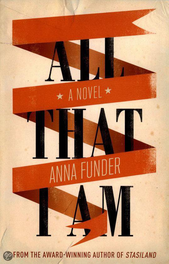 Boekomslag van 'All That I Am' met rode banden en zwarte letters.
