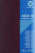 Borduurstof Aida 14 count - Zwart - RTO