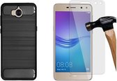 MP Case screenprotector PLUS Gratis Hybride back cover voor Huawei Y5 2017 - Y6 2017