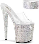 Pleaser - BEJEWELED-812RS Sandaal met enkelband, Paaldans schoenen - Paaldans schoenen - 38 Shoes - Zwart