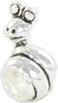 Quiges - 925 - Zilveren - Bedels -Sterling zilver - Beads - Zirkonia Slang Kraal Charm - Geschikt – voor - alle bekende merken - Armband Z275