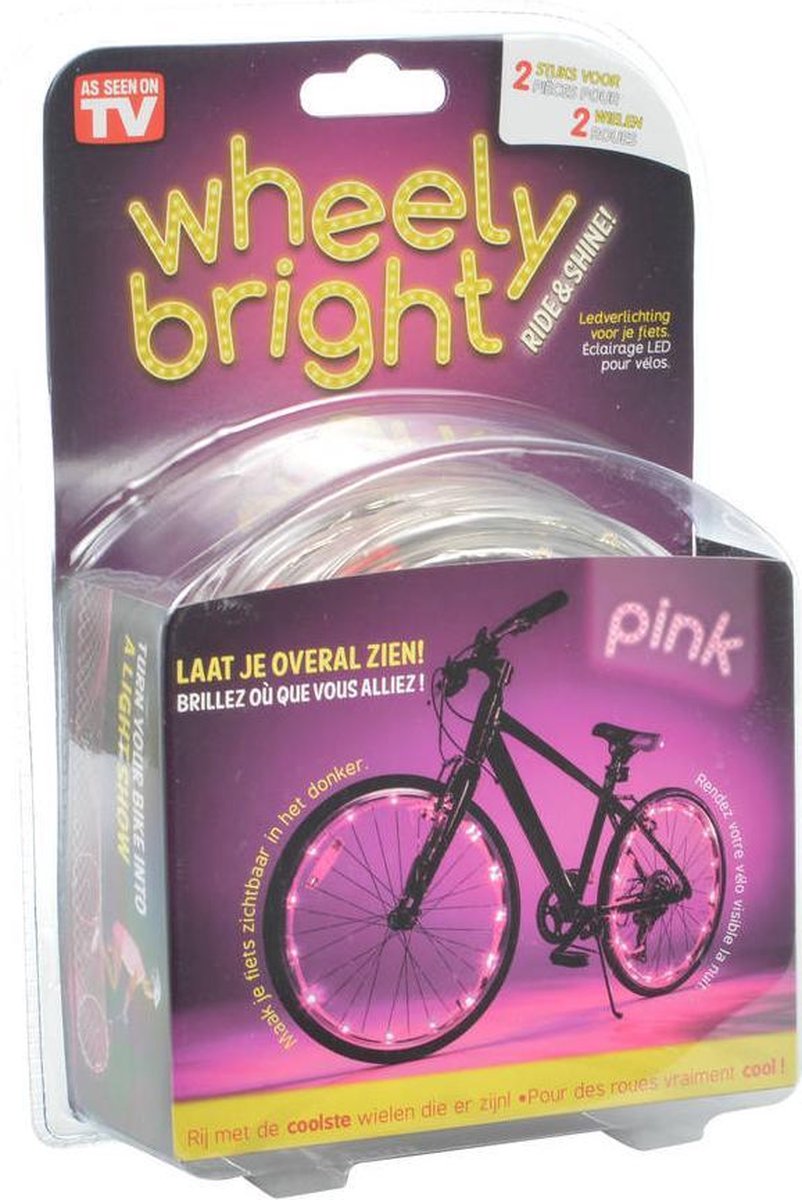Koe onduidelijk Verhuizer Wheely Bright Roze - 2 Stuks - Fietswielverlichting | bol.com