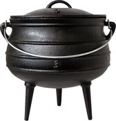 Beefalo Potjie smoorpot pootjes maat L gietijzer rond deksel 8 liter