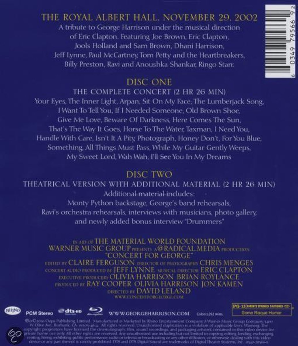 Various Artists Concert For (Bluray) Dvd's bol