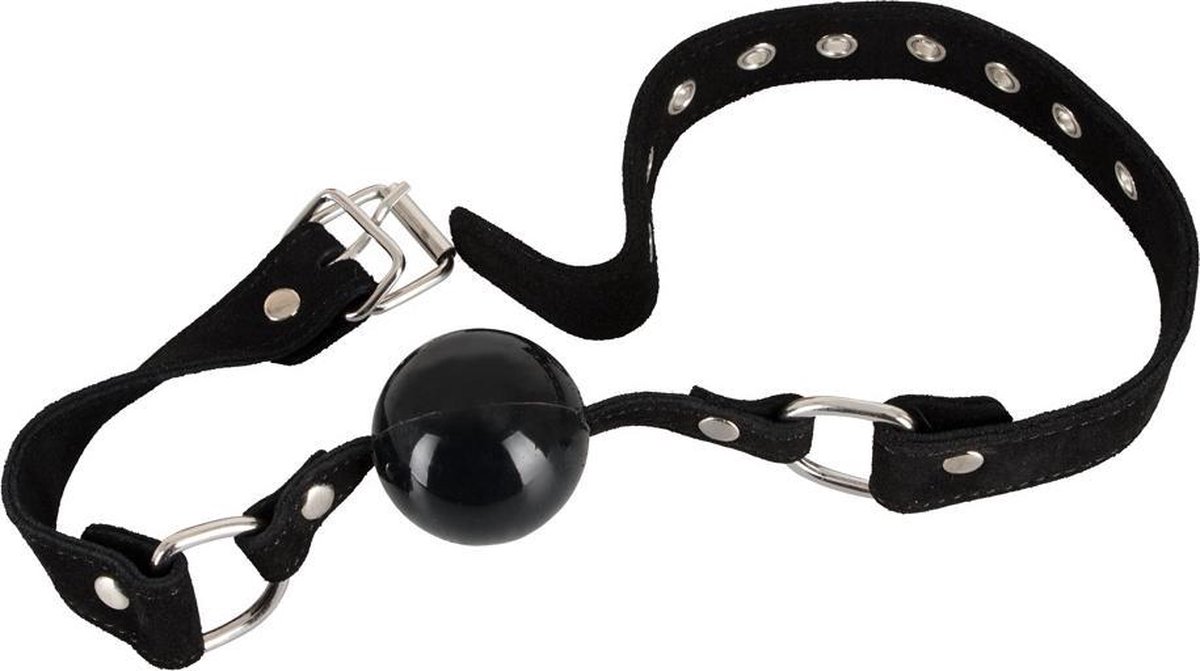 Goedkoopste You2Toys – Siliconen Gag met Verstelbare Suède Riem voor Vernedering Onderdaan – Zwart